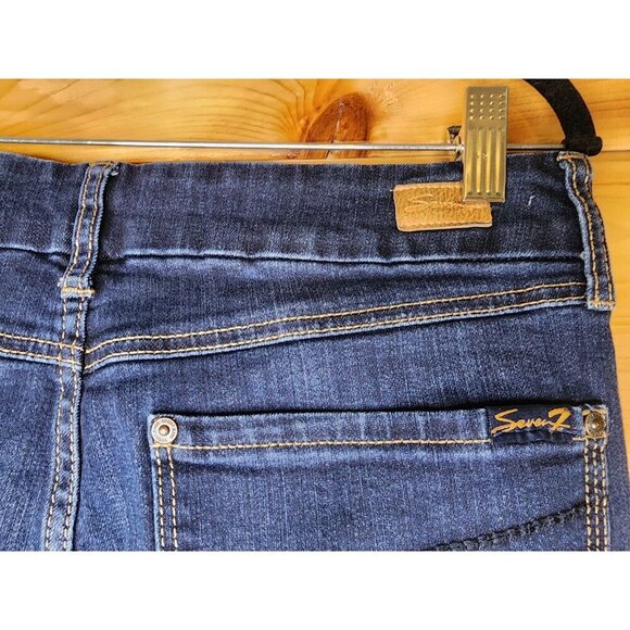 Seven 7 Tapered Ankle Skinny Jeans Size 12 Slimming Dark Wash Blue - Picture 8 of 11